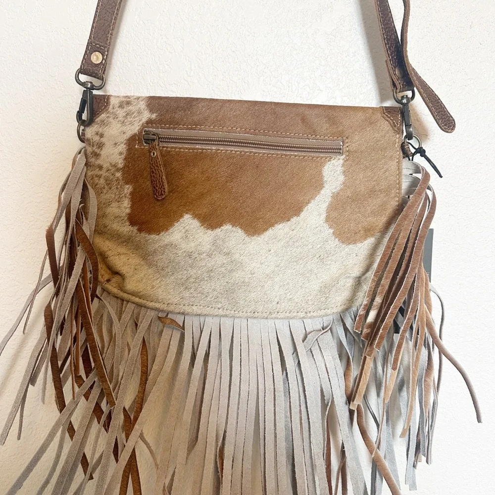 Cowhide Fringe Crossbody Myra Bag - Picture 6 of 8